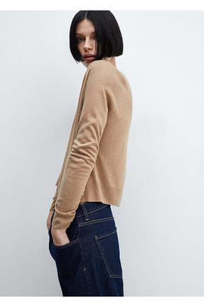 پلیور قهوه ای زنانه ساده MANGO - کد 839630564