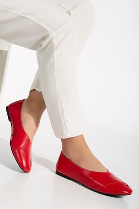 بابت قرمز زنانه چرم خالص derim shoes - کد 846135288