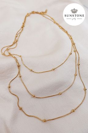 گردنبند استیل ( فولاد ) طلائی زنانه استیل (فولاد) Sunstone Jewelry - کد 798763067
