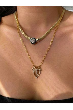 گردنبند استیل ( فولاد ) طلائی زنانه روکش طلا LUERES - کد 838879362