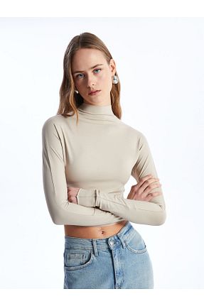 بادی طوسی زنانه یقه ایستاده LC Waikiki - کد 822951430