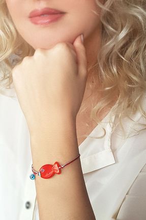 دستبند نقره قرمز زنانه 925 عیار VAOOV - کد 38049963
