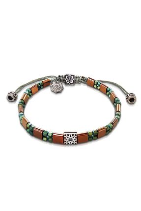 دستبند نقره سبز مردانه 925 عیار VAOOV - کد 6306948