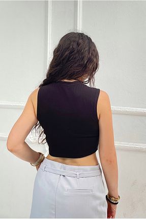 تیشرت مشکی زنانه کراپ shenfashion - کد 845454914