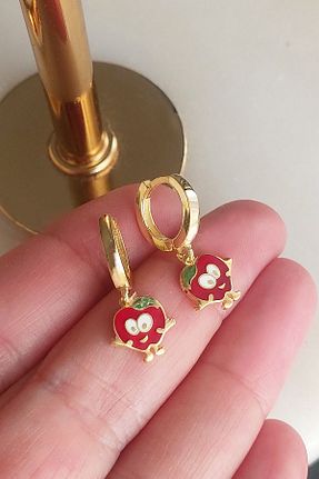 گوشواره نقره طلائی بچه گانه 925 عیار VAOOV - کد 658688237