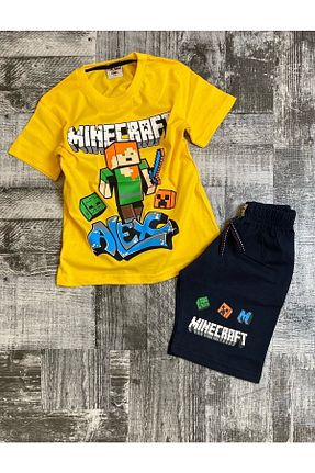 ست بالاتنه و پائین تنه زرد بچه گانه بافتنی Minecraft - کد 281103767