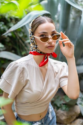 عینک آفتابی قهوه ای زنانه UV400 Stil Noktası - کد 845588189