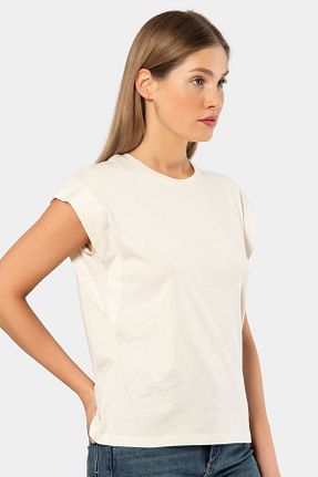 تیشرت بژ زنانه رگولار Türen - کد 761353867