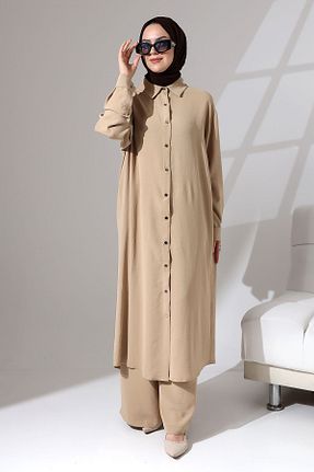 ست بالاتنه و پائین تنه حجاب طوسی زنانه اورسایز Berel Moda - کد 838358608