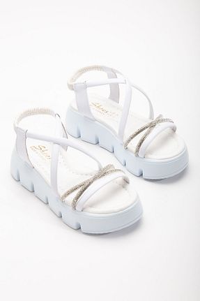 صندل سفید بچه گانه پاشنه ضخیم BDKButik - کد 830822593