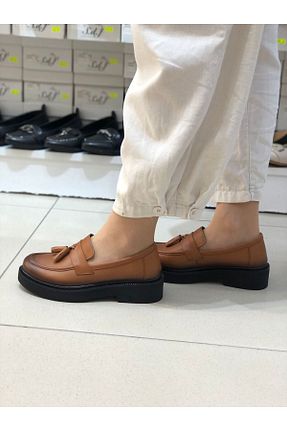 کفش کژوال قهوه ای زنانه چرم خالص Çavuşoğluayakkabı - کد 846250759