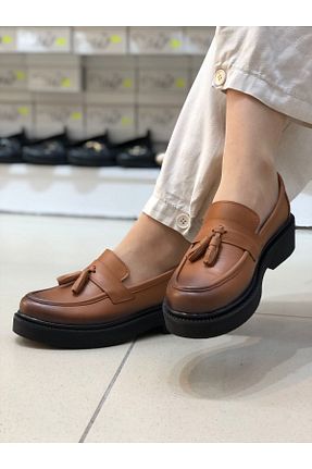 کفش کژوال قهوه ای زنانه چرم خالص Çavuşoğluayakkabı - کد 846250759