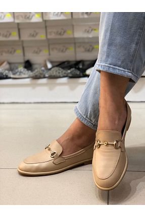 کفش کژوال بژ زنانه چرم خالص Çavuşoğluayakkabı - کد 846246989