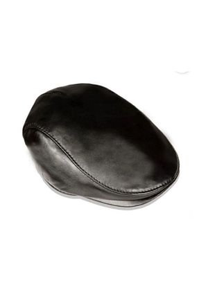 کلاه مشکی زنانه چرم خالص ERAT TİCARET - کد 845849192