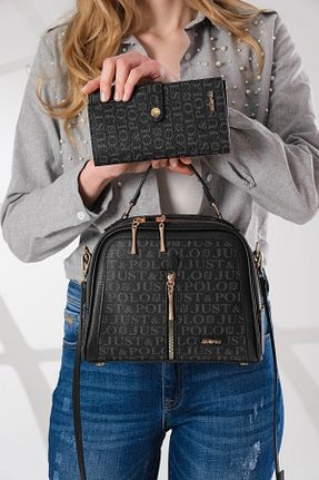 کیف دوشی مشکی زنانه چرم مصنوعی Just Polo - کد 461750471