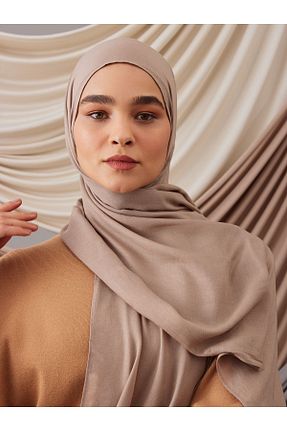 روسری بژ 70 * 180 Femple Modest - کد 835924814