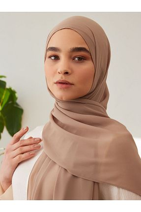 روسری قهوه ای شیفون Femple Modest - کد 838219394