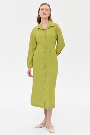 لباس سبز زنانه بافتنی کرپ رگولار آستین-بلند کد 819200194