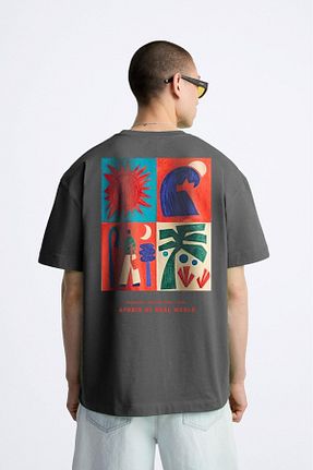 تیشرت طوسی مردانه گشاد The Champ Clothing - کد 829236100