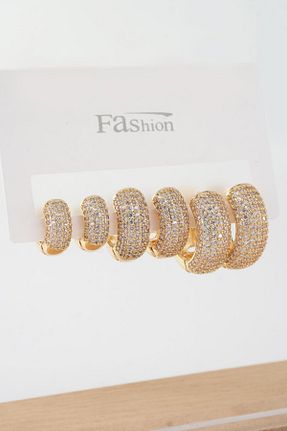 گوشواره استیل (فولاد) طلائی زنانه استیل (فولاد) By Zeyna Aksesuar - کد 845766573