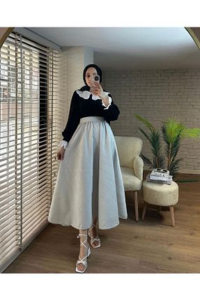 دامن حجاب طوسی زنانه Çan Kağanbutik - کد 846383491