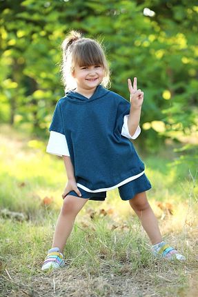 ست بالاتنه و پائین تنه آبی بچه گانه بافتنی Dage Kids - کد 746301694