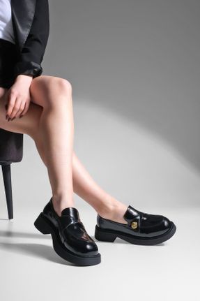 کفش لوفر مشکی زنانه پلی اورتان پاشنه کوتاه ( 4 - 1 cm ) کد 803401979
