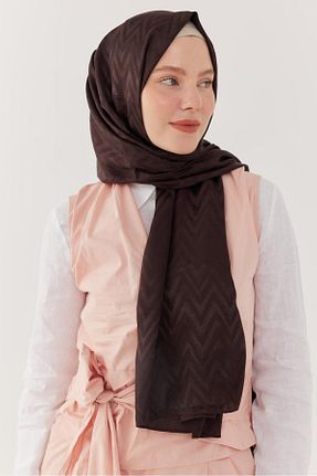 شال قهوه ای زنانه MİRSOY SCARF - کد 846382099
