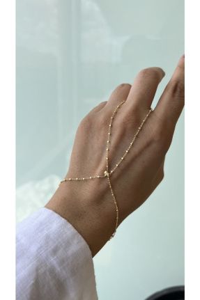 دستبند استیل طلائی زنانه فولاد ( استیل ) کد 738908765
