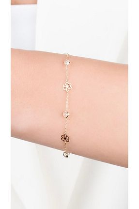 دستبند طلا طلائی زنانه 14 عیار hakan mücevherat - کد 830436741