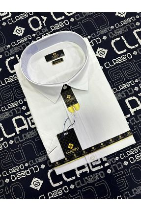 پیراهن سفید مردانه اورسایز CLASSO - کد 679337255