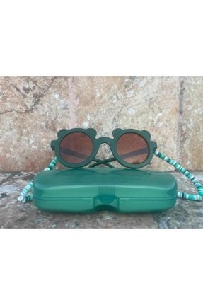 عینک آفتابی سبز بچه گانه بچه گانه UV400 پلاستیک آینه ای گرد کد 840025997