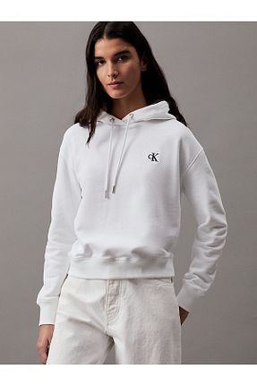 سوئیشرت سفید زنانه ساده Calvin Klein - کد 42774617