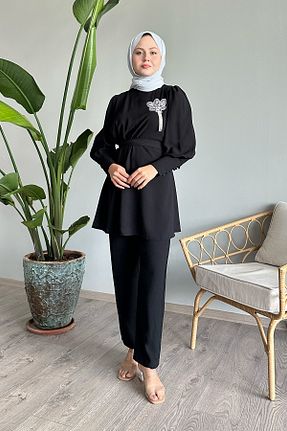 ست بالاتنه و پائین تنه حجاب مشکی زنانه رگولار InStyle - کد 846608782