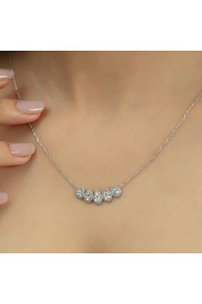 گردنبند نقره سفید زنانه 925 عیار Usho Jewelry - کد 846669788