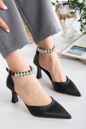 کفش مجلسی مشکی زنانه پاشنه متوسط ( 5 - 9 cm ) پاشنه نازک چرم مصنوعی کد 824986551