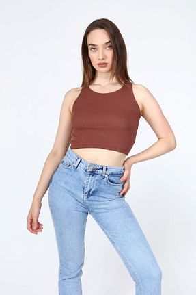 بلوز قهوه ای زنانه ساده AFŞAR MODA - کد 124671403
