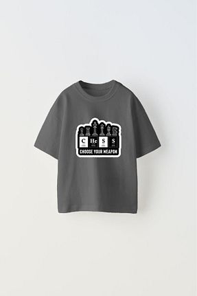 تیشرت طوسی بچه گانه اورسایز The Champ Clothing - کد 845579995