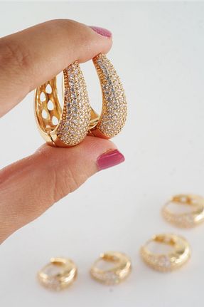گوشواره استیل (فولاد) طلائی زنانه استیل (فولاد) By Zeyna Aksesuar - کد 845706324