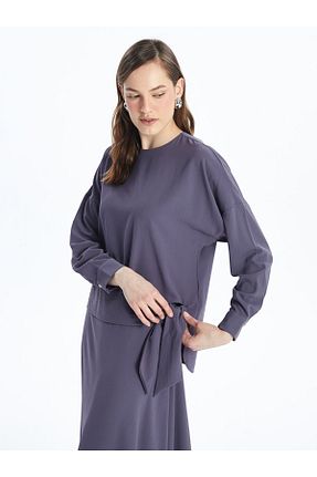 بلوز بنفش زنانه ساده LC Waikiki - کد 846365876