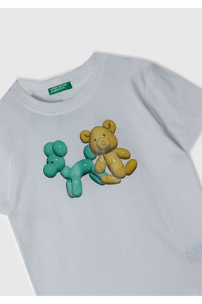 تیشرت سفید بچه گانه رگولار United Colors of Benetton - کد 846366346