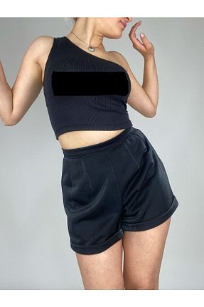 شلوارک و برمودا مشکی زنانه Relaxed Yasminyes - کد 820300028