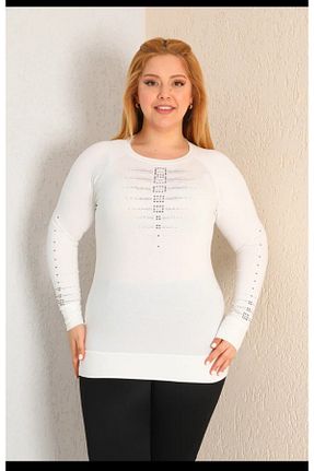بلوز سفید زنانه ساده Aylin - کد 846389930