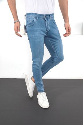 شلوار جین آبی مردانه پاچه تنگ ENZİM JEANS - کد 680417578