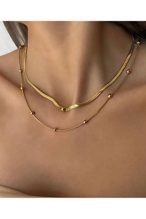 گردنبند استیل ( فولاد ) زرد زنانه استیل (فولاد) emy by emel luxury silver jewelry - کد 826657942
