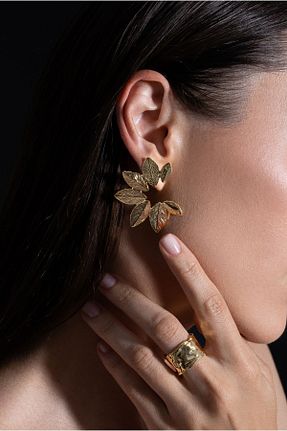 گوشواره جواهر طلائی روکش طلا ASYRA JEWELLERY - کد 785662752