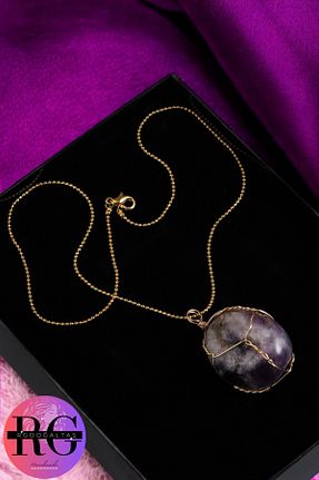 گردنبند جواهر بنفش زنانه سنگ RGELEGANCE Premium Accessories - کد 846501681