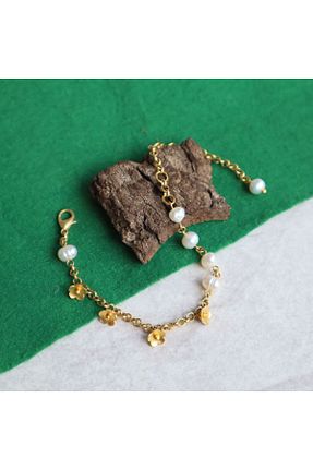 دستبند مروارید طلائی مروارید آب شیرین Rüveyda Ahkemoğlu - کد 846522660