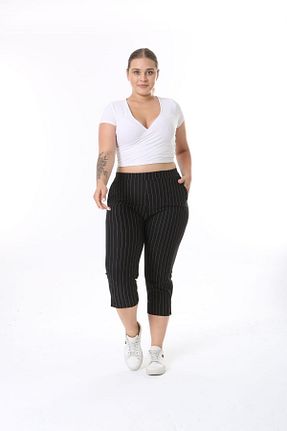 شلوار سایز بزرگ مشکی زنانه بافت Esina - کد 843925262