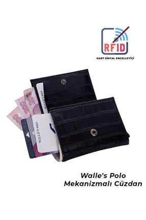 کیف پول مشکی زنانه ابعاد کوچک Walle